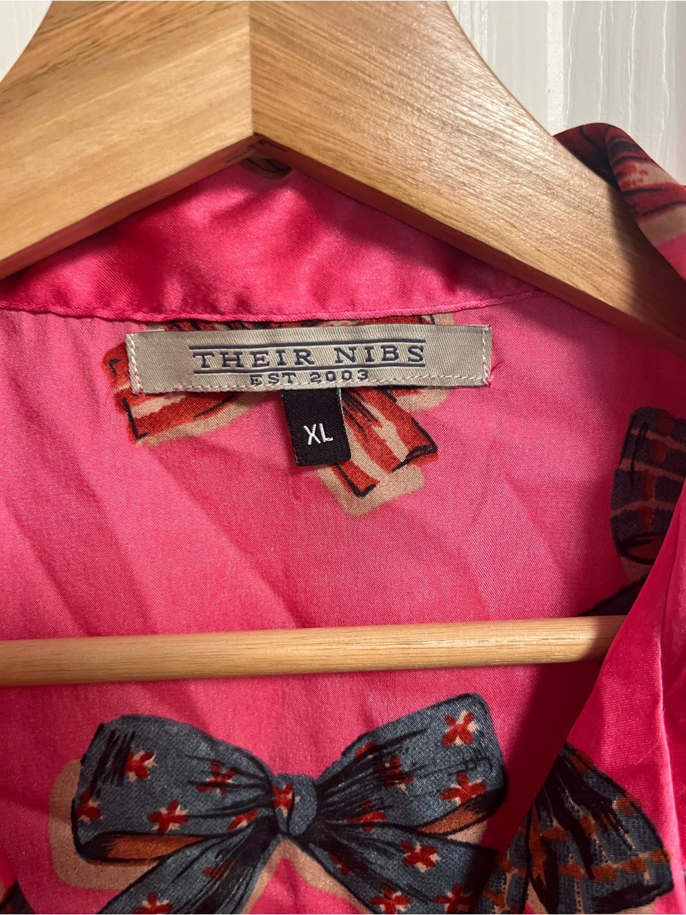 Women's Bow-Print Pajama Set in Bright Pink - Picture 5 of 10
